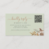 Sage green autumn fall boho wedding online rsvp informatiekaartje (Voorkant)