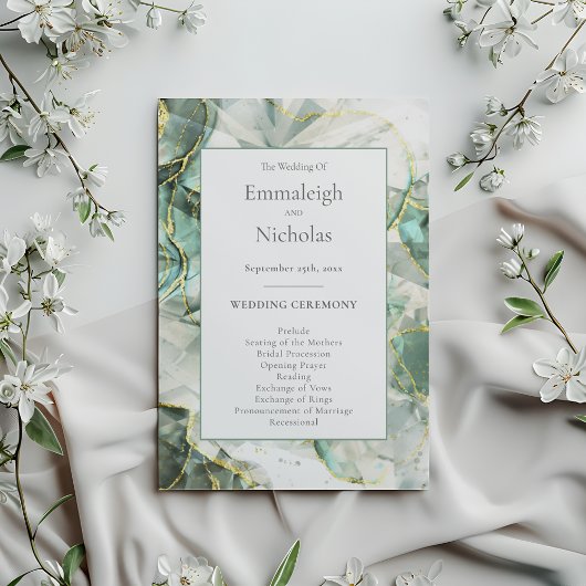 Sage Green Aventurijn Crystal Wedding Programma's