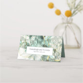 Sage Green Aventurine Crystal Wedding Plaatskaartje (Achterkant)