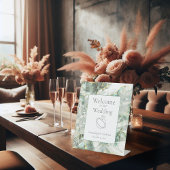 Sage Green Aventurine Crystal Wedding Reclamebord Met Voetstuk