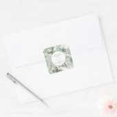 Sage Green Aventurine Crystal Wedding Vierkante Sticker (Envelop)