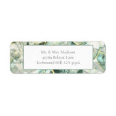 Sage Green Aventurine Retour Adreslabels Etiket (Voorkant)