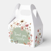 Sage Green Baby Bloom Baby shower Bedankdoosjes (Achterkant)