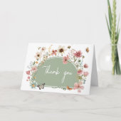 Sage Green Baby Bloom Baby shower Bedankkaart (Voorkant)