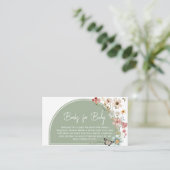 Sage Green Baby Bloom Baby shower Boeken voor Baby Informatiekaartje (Staand voorkant)