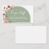 Sage Green Baby Bloom Baby shower Luier Raffle Informatiekaartje (Voorkant / Achterkant)