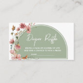 Sage Green Baby Bloom Baby shower Luier Raffle Informatiekaartje (Voorkant)