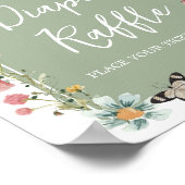 Sage Green Baby Bloom Baby shower Luier Raffle Poster (Hoek)