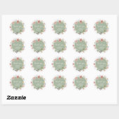 Sage Green Baby Bloom Baby shower Ronde Sticker (Vel)