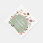 Sage Green Baby Bloom Baby shower Servet (Hoek)