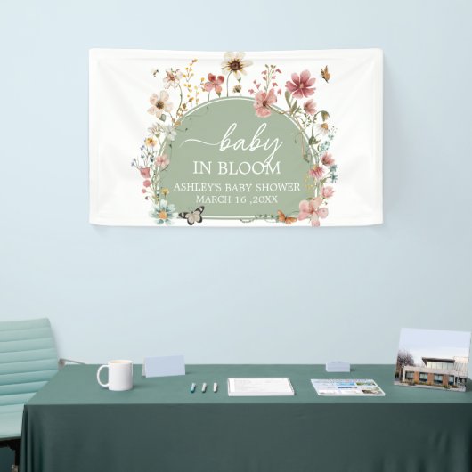 Sage Green Baby Bloom Baby shower Spandoek (Beurs)