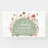 Sage Green Baby Bloom Baby shower Spandoek (Horizontaal)