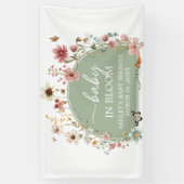 Sage Green Baby Bloom Baby shower Spandoek (Verticaal)