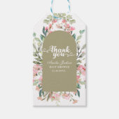 Sage Green Baby Bloom Baby shower Uitnodiging Cadeaulabel (Voorkant)