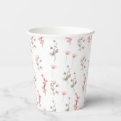 Sage Green Baby Bloom Baby shower Uitnodiging Papieren Bekers (Achterkant)