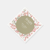 Sage Green Baby Bloom Baby shower Uitnodiging Servet (Hoek)