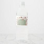 Sage Green Baby Bloom Baby shower Waterfles Etiket (Voorkant)