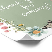 Sage Green Baby Bloom Bedankt voor uw komst Poster (Hoek)