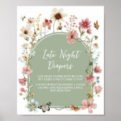 Sage Green Baby Bloom Late Night Luiers Poster (Voorkant)