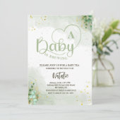 Sage Green baby brouwt groen baby shower Kaart (Staand voorkant)
