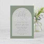 Sage Green Baby Brunch Baby shower Kaart (Staand voorkant)