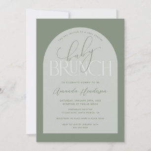 Sage Green Baby Brunch Baby shower Kaart