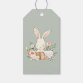Sage Green Baby Bunny Baby shower Cadeaulabel (Voorkant)