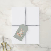 Sage Green Baby Bunny Baby shower Cadeaulabel (Met Touw)