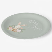 Sage Green Baby Love Script Baby shower Papieren Bordje (Gekanteld)
