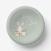 Sage Green Baby Love Script Baby shower Papieren Kommen (Voorkant)