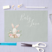 Sage Green Baby Love Script Elegant Baby shower Tissuepapier (Craft)
