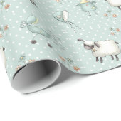 Sage Green Baby Pattern Cadeaupapier (Rol Hoek)