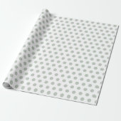 Sage Green Baby Polka Dot Cadeaupapier (Uitgerold)