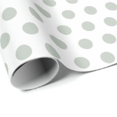 Sage Green Baby Polka Dot Cadeaupapier (Rol Hoek)