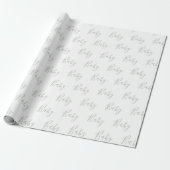 Sage Green Baby Script Elegant Baby Wrapping Paper Cadeaupapier (Uitgerold)