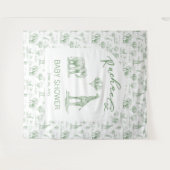 Sage Green Baby shower Banner Safari Toile Wandkleed (Voorkant (horizontaal))