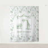 Sage Green Baby shower Banner Safari Toile Wandkleed (Voorkant)