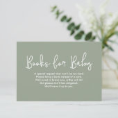 Sage Green Baby shower Book Request Digital print Kaart (Staand voorkant)