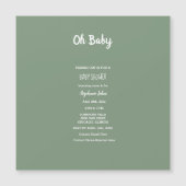 Sage Green Baby shower Elegant Simple Boy Girl Magnetische Uitnodiging (Voorkant)
