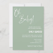 Sage Green Baby shower Invitation Kaart (Voorkant)