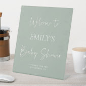 Sage Green Baby shower Welkom Pedestal Sign Reclamebord Met Voetstuk (Insitu)