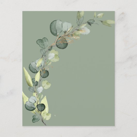 Sage Green Baby Sprinkle doucheuitnodiging Flyer (Achterkant)