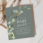 Sage Green Baby Sprinkle doucheuitnodiging Flyer<br><div class="desc">Budget Sage Green Eucalyptus Green Succulent Botanische Waterverf Spring Gender Neutral Baby Boy of Baby Girl Baby Sprinkle Shower Invitations op een witte achtergrond - bevat prachtige en elegante scripttypografie met moderne botanische bladeren en groen voor de speciale Moeder Te Vieren.</div>