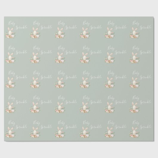 Sage Green Baby Sprinkle Script Baby shower Cadeaupapier (Vlak)