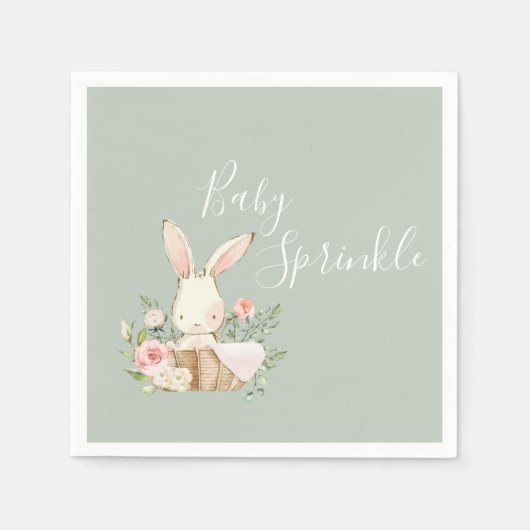Sage Green Baby Sprinkle Script Baby shower Servet (Voorkant)