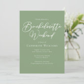 Sage Green Bachelorette Weekend Minimalist Kaart (Staand voorkant)