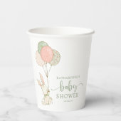 Sage Green Balloon Bunny Rabbit Baby shower Papieren Bekers (Achterkant)