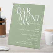 Sage Green Bar Menu Pedestal Sign Reclamebord Met Voetstuk (Insitu)