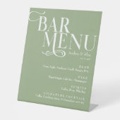 Sage Green Bar Menu Pedestal Sign Reclamebord Met Voetstuk (Voorkant)