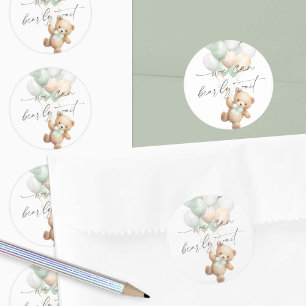 Sage Green Barly Wachten Modern Gender Neutraal Ronde Sticker